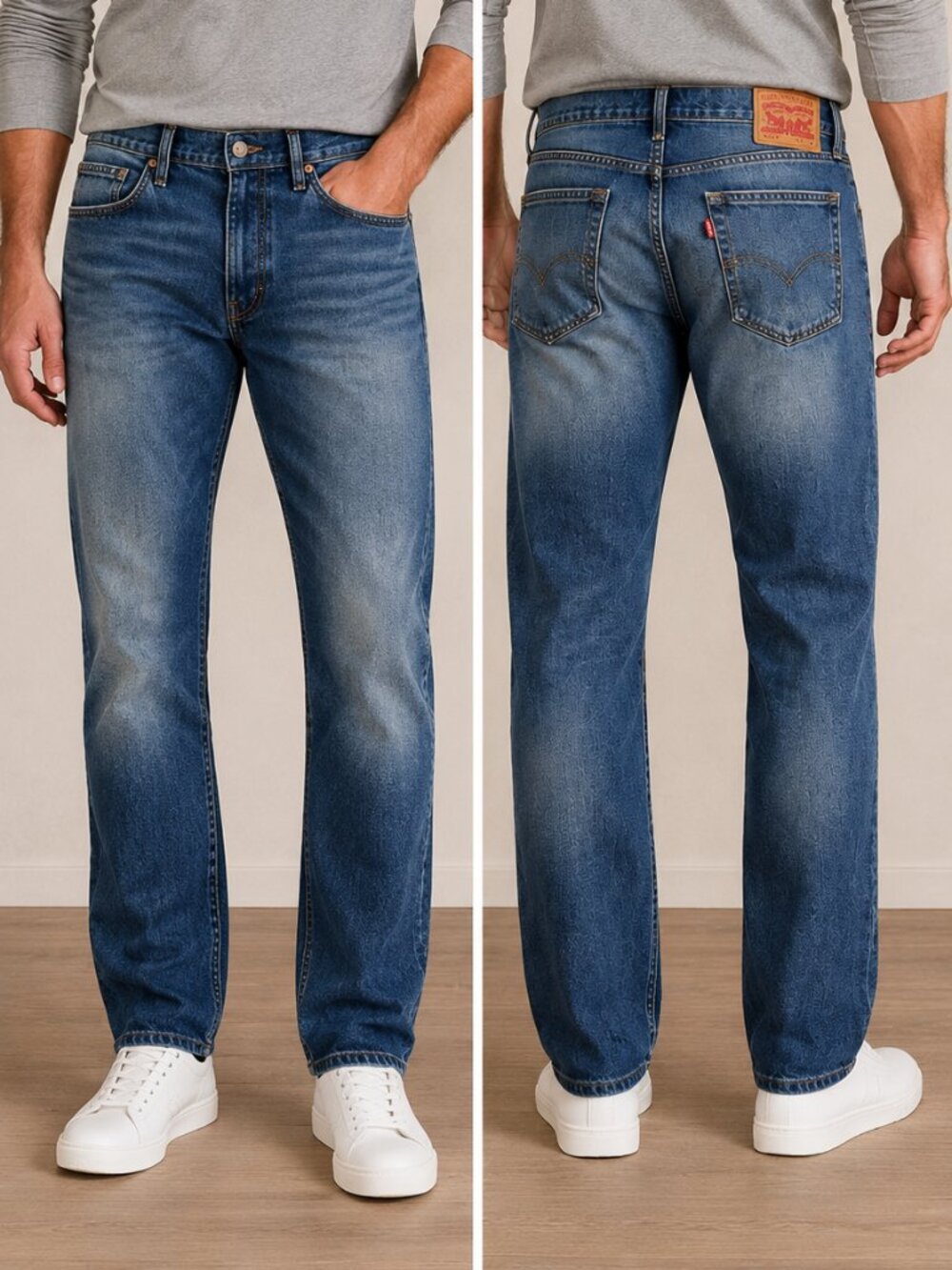 Levi's 514 Straight Leg Jeans Men's 34x32 Blue Medium Wash Denim Classic Fit